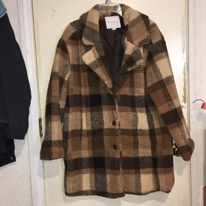 American Eagle Sherpa Plaid Coat🍂✨
